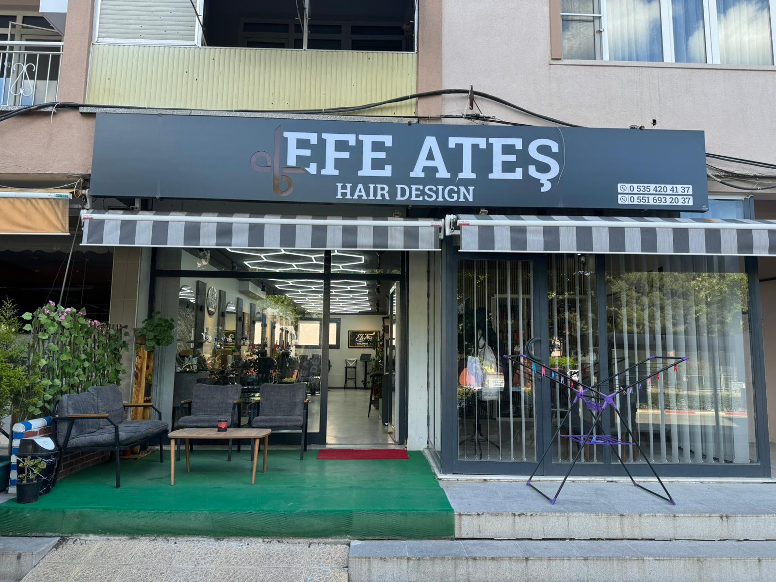 Efe Ateş Hair Design dış cephe ve tabela görünümü